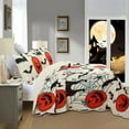 thumbnail image 4 of Twin/Full Size Halloween Themed Quilt Bedspread Set - Pumpkins, Black Cats, Bats, and Haunted Houses Pattern for Winter, 4 of 10