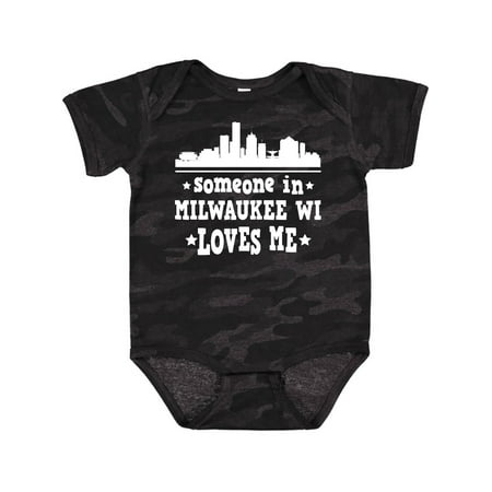 

Inktastic Milwaukee Wisconsin Someone Loves Me Gift Baby Boy or Baby Girl Bodysuit