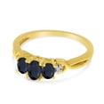 thumbnail image 3 of 10k Yellow Gold Oval Sapphire And Diamond Three Stone Ring, 3 of 6