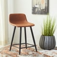 thumbnail image 2 of SAFAVIEH Asena Square Low Back Counter Stool, Cigar/Black, 2 of 12