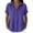 Purple, variant on Womens Tops Women Straight Shoulder Lapel Collar Linen Cotton Blouse Short Sleeve High Low Hem Casual Top Watermelon red XXL