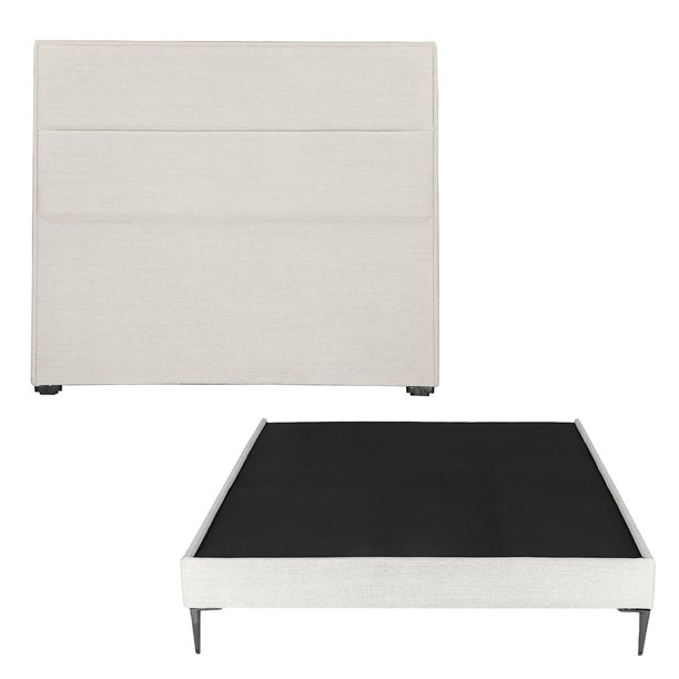 Base Cama Slim Individual + Cabecera Ibiza Dicasa White Cotton
