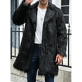 thumbnail image 4 of Michellecmm Men's Faux Fur Jacket Long Sleeve Lapel Open Front Fleece Cardigan Coat Casual Furry Outerwear Winter Warm Clothes, 4 of 8
