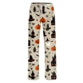 thumbnail image 5 of Fabrcox Halloween Womens Pajama Pants Pumpkin Ghost Witch Womens Sleep Pants Fall Winter Festival Soft Womens Lounge Pant Khaki L, 5 of 6
