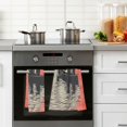 thumbnail image 4 of Yayeee 2 Pack Hand Towels for Bathroom 100% Cotton 16" x 28" Soft Absorbent Kitchen Towel, Illusionary Boat, 4 of 7