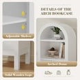 thumbnail image 3 of 70" Arched Bookshelf with Drawer & Cabinet, 6-Tier Arch Bookcase with Adjustable Shelf, Tall Arched Cabinet with Doors and Open Display Shelves, Modern Bookshelf with Drawers for Living Room, White, 3 of 5