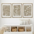 thumbnail image 2 of IDEA4WALL Framed Canvas Print Wall Art Set of 3 Retro Vintage Country Wildflowers Wall Decor Vintage Nature Wilderness Botanical Duotone Floral Prints Minimal Bohemian Artwork - Natural 24"x36"x3, 2 of 5