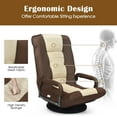 thumbnail image 5 of REKHH Floor Gaming Chair, 360 Degree Swivel Floor Chair w/Armrests, 6 Adjustable Position, Padded Backrest, Folding Floor Rocker for Games, Lazy Sofa Lounger, Brown/Beige, 5 of 7