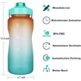 thumbnail image 4 of Botella de agua potable a prueba de fugas con marcador de tiempo motivacional, sin BPA, para fitness, gimnasio y deportes al aire libre, 4 of 5