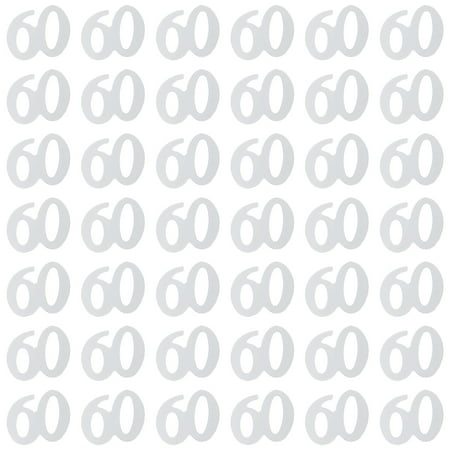 

NUOLUX Amosfun 1200pcs Number 60 Sprinkle Confetti Table Confetti Decoration for Birthday Anniversary (Silver)
