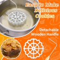 thumbnail image 6 of THLKIF Mold,Aluminum Cookie Maker Mold with Wooden Handle, Detachable Rosette Iron Molds, Waffle Molds Funnel Cake Ring, Mold for Kitchen Baking Cookin, 6 of 8