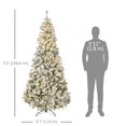 thumbnail image 3 of HOMCOM 7.5ft Snow Flocked Artificial Christmas Tree with Lights, 3 of 10