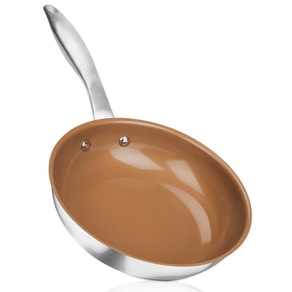 Duxtop Ceramic Nonstick Frying Pan 8" Stir Fry Pan Skillet with Stainless Steel Handle, Dishwasher & Oven Safe, All Stovetops & Induction Compatible