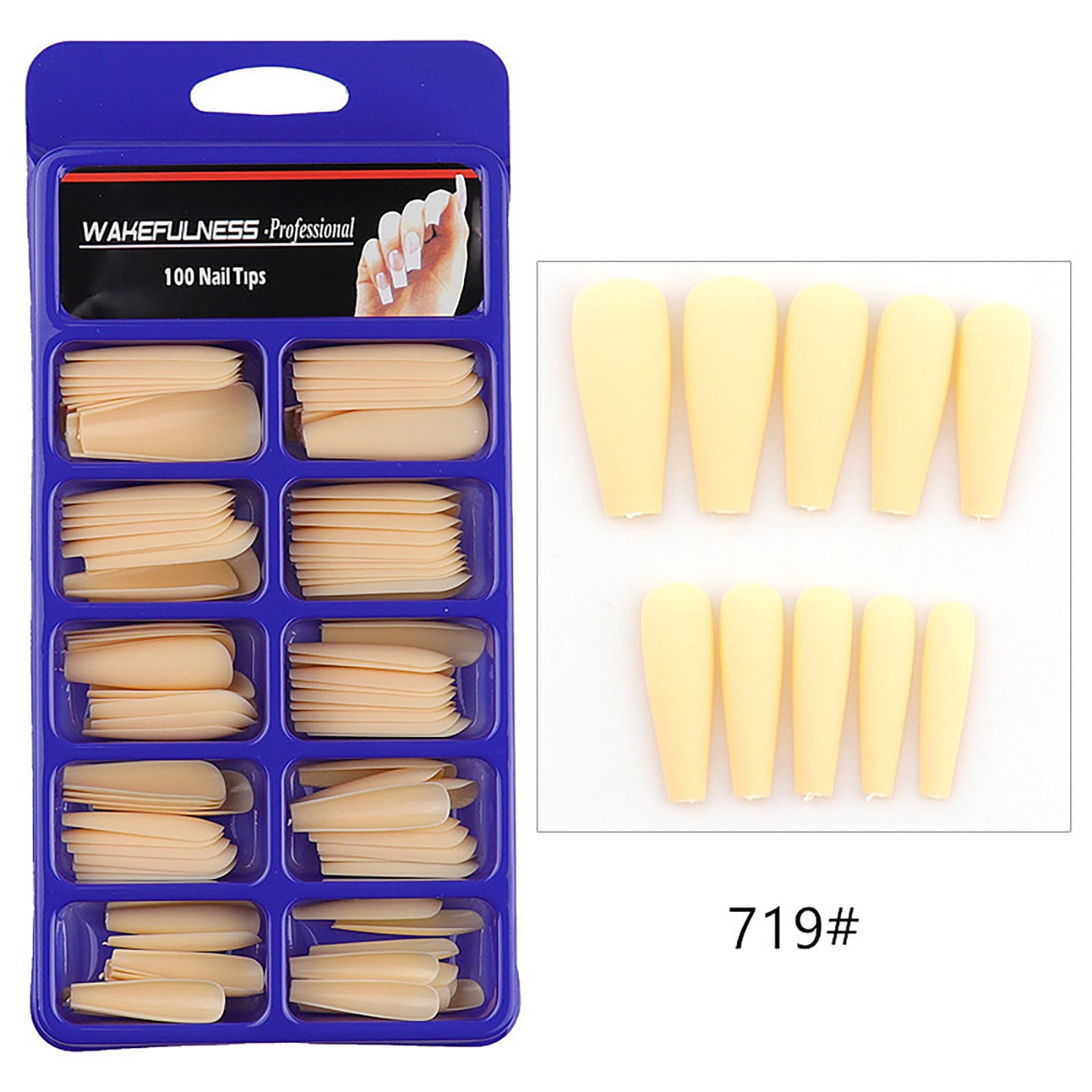 WREESH 100pc Of Matte Ballet Fake Nails Long Nail Art Patches Full