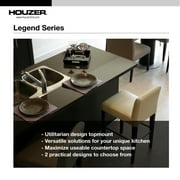 Houzer LCR-3221-1 Legend 32 Drop-in Topmount 4-Hole 50/50 Double Bowl Corner Kitchen Sink with Strainer
