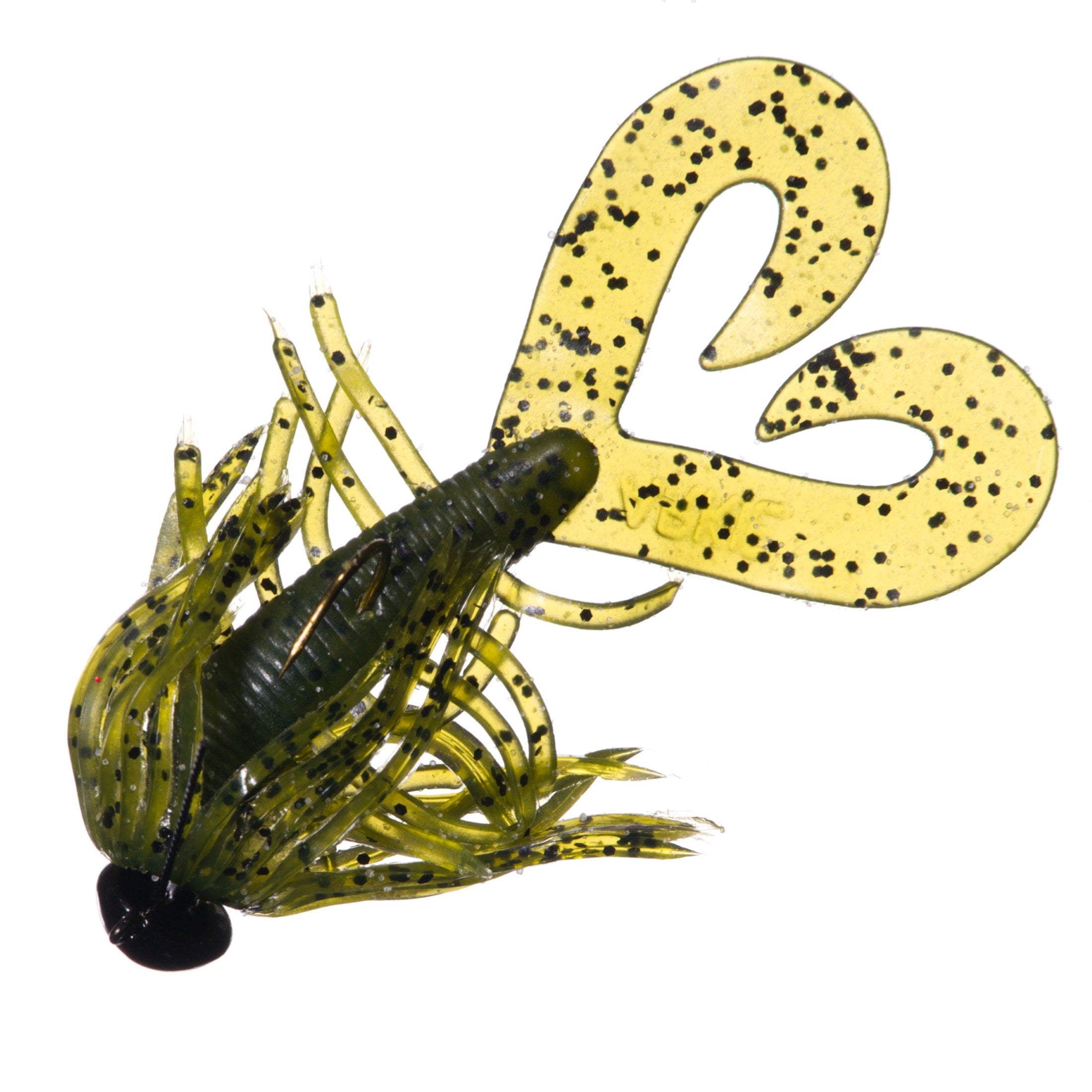 (3 pack) Arkie Lures Salty Crawlin' Grub Plastic Jig, Color Watermelon/Black Flake, Size 1/8 oz.