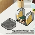 thumbnail image 4 of Lzvxtym 5/7 Section Metal Vertical Desktop Organizer Sturdy Desk File Organizer Adjustable Mesh File Folder Stand Sorter for Home, 4 of 11
