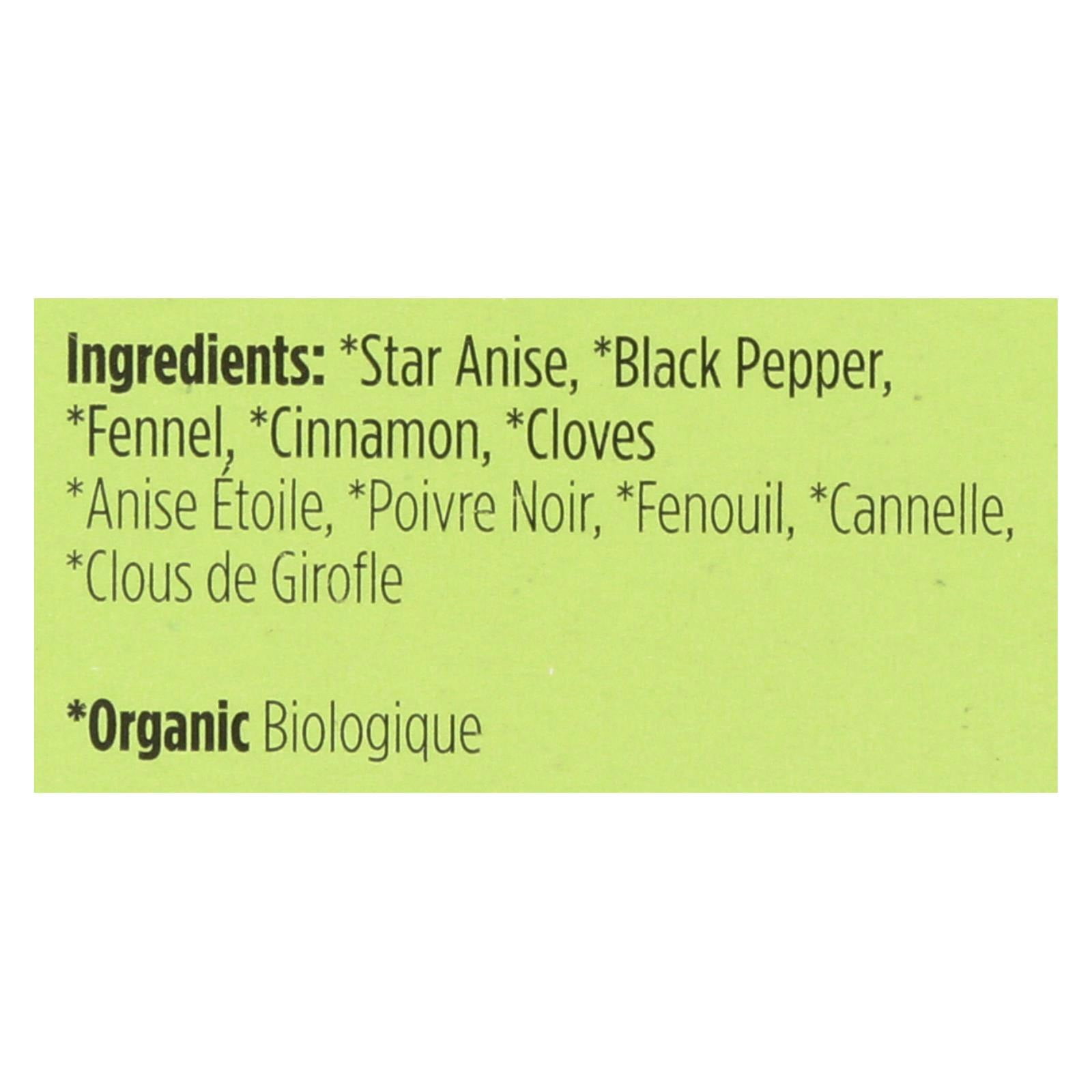 Spicely Organics Chinese Five Spice Seasoning Box 0.4 oz (Pack Of 12)
