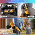 thumbnail image 6 of VIBESPARK 12V Electric Go Kart, Ride on Toys for Toddlers with Cool Flashing Lights, Foldable Electric Cars, Ride on Cars w/ Adjustable Seat, Built-in Music, EVA Wheels, Yellow, 6 of 8
