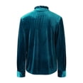 thumbnail image 6 of Baberdicy Women's T-Shirts Women's Spring V Neck Retro Gold Velvet Long Sleeved Blouse Womens Tops Green, 6 of 6