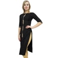 thumbnail image 1 of Bimba Women's Designer Rayon Black Kurti Embroidered Indian Tunic Kurta-22, 1 of 5