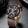 thumbnail image 6 of Mens Luxury Watches Business Chronograph Dress Waterproof Leather Strap Analog Quartz Wrist Watch, 6 of 6