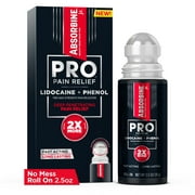 Absorbine Jr. Pro No-Mess Lidocaine Roll-On, Maximum Strength Numbing Pain Relief with Phenol for Fast-Acting Relief of Nerve Pain, Muscle Aches, and Joint Discomfort, 2.5 oz.