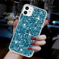 thumbnail image 5 of for iPhone 11 Glitter Case, Cute Bling Sparkle Shiny Slim Soft Silicone Reflective Clear TPU Bumper Women Girls Shockproof Protective Phone Case for iPhone 11, Blue, 5 of 6