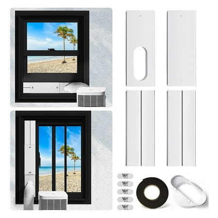 

Portable AC Window Kit with 5 Inches Coupler Adjustable AC Vent Kit Universal Window Seal for Portable Air Conditioner
