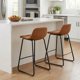 thumbnail image 2 of AVA Counterstools in Saddle Brown Faux Leather 25" High, 2 of 8
