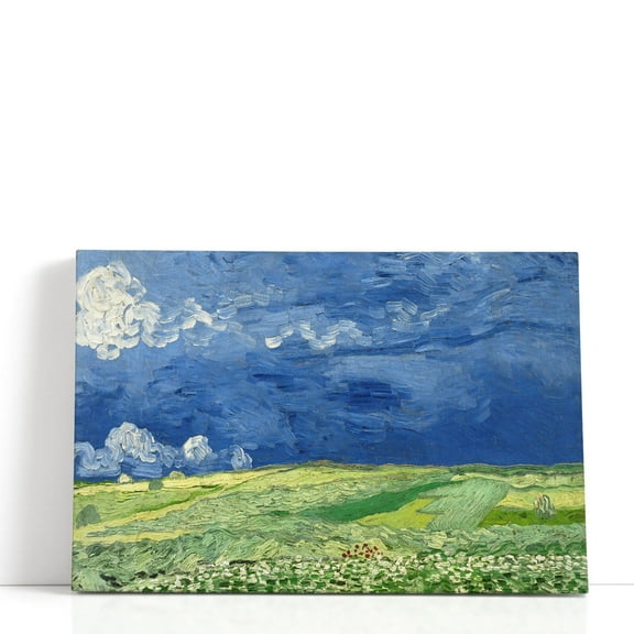 Wheatfield Under Thunderclouds, 1890 - Wrapped Canvas Print Wall Art | 18" W x 12" H