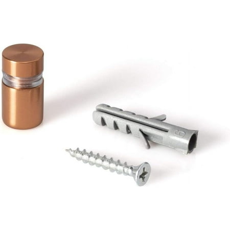 

Sign Standoff 1/2 Diameter x 1/2 Barrel Length Copper Aluminum Eco Series Easy Fasten Standoff Pack of 8 by
