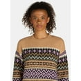 thumbnail image 5 of Time and Tru Women's and Women's Plus Fair Isle Pullover Sweater, Midweight, Sizes XS-4X, 5 of 7