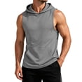 thumbnail image 3 of HAJWOH Men's UPF 50+ Hooded Tank Top Sleeveless Hoodies Lightweight Casual Gym Workout Shirts Cooling Muscle Tee Shirt, 3 of 7