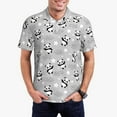thumbnail image 2 of Balery Pandas Between Clouds and Stars Printed Men’s Short Sleeve Polo Shirt, Midweight Men's Shirt,Golf Polo shirts -Medium, 2 of 8