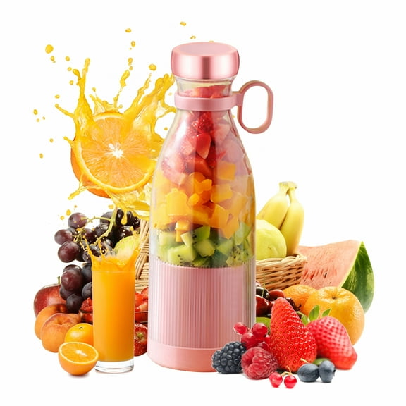 ACDANC Portable Blender,Personal Size Blender 320ML,Fresh Juice Mini Fast Portable Blender,Portable Smoothie Blender USB Rechargeable,Electric Juicer Cup with 4 Blades (Pink)