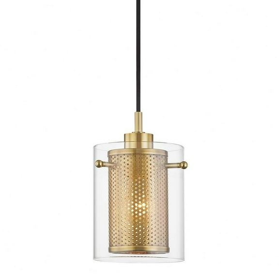 -1-Light Pendant in Style-5.5 inches Wide By 8.75 inches High-Aged Brass Finish Bailey Street Home 735-Bel-3322024