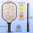 thumbnail image 3 of Pickleball Paddles Set,Pioneer Flower Floral Print Pattern Fiberglass Surface Pickleball Racket Set with 2 Indoor Outdoor Pickleball Balls and Pickleball Bag,Pickle-ball Equipment, 3 of 6