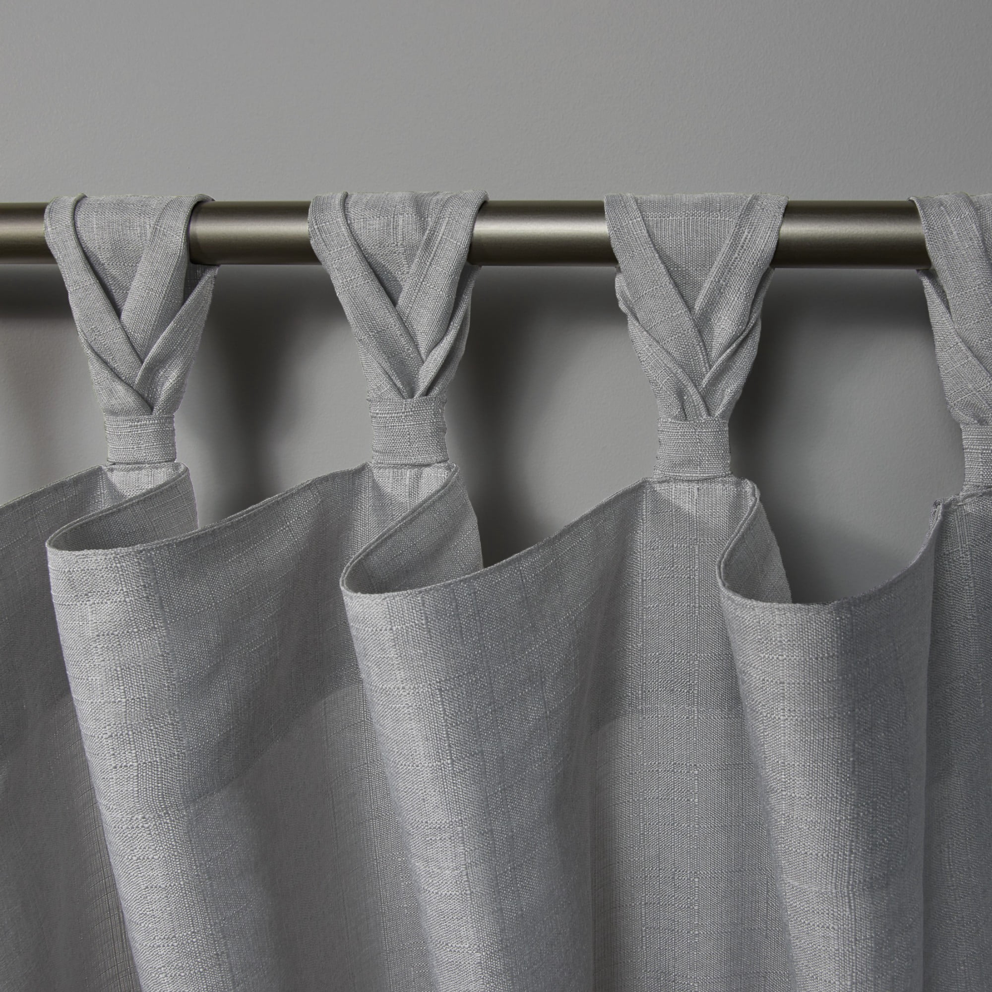 Exclusive Home Loha Linen Braided Tab Top Curtain Panel Pair, 54"x96", Dove Grey