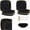 BlackGold, variant on White & Gold Disposable Dinnerware Set with Plates, 16 oz Bowls and Cloth-Like Napkins for Weddings and Parties