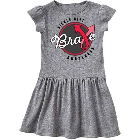 

Inktastic Sickle Cell Awareness Brave with Red Arro Ribbon Gift Toddler Girl Dress