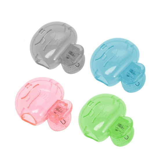 Vocoste 4 Pcs Fish-shaped Toothbrush Covers Plastic Grey Blue Green Pink