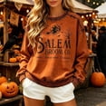 thumbnail image 2 of Halloween Salem Witch Broom Sweatshirt for Women Halloween Witch Spooky Season Sweatshirt Crew Neck Hocus Pocus Pullover Tops Orange XXXL, 2 of 5