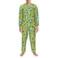thumbnail image 3 of Picia Lemon1 Pattern Men’s Long-Sleeve Sleepwear Set - Soft 2-Piece Loungewear with Pockets, Comfy PJs for Relaxing Nights-X-Large, 3 of 7