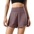 thumbnail image 1 of adviicd Shorts de Course pour Femmes Taille Élastique Large Jambe Fluide Violet,S, 1 of 5
