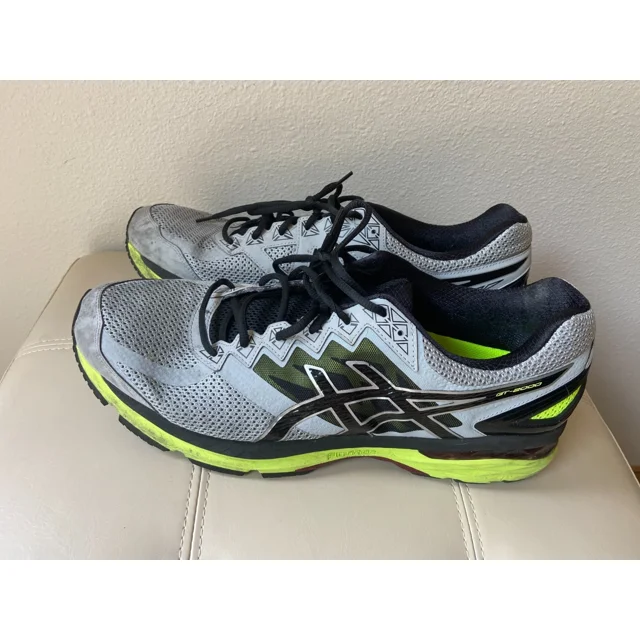 ASICS GT-2000 Mens Running Trainers Shoes Sneakers T606N Black Grey Yellow Sz 15