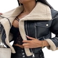thumbnail image 3 of Femmes Veste d'Hiver Patchwork à Manches Longues Chaud Outwear, 3 of 5