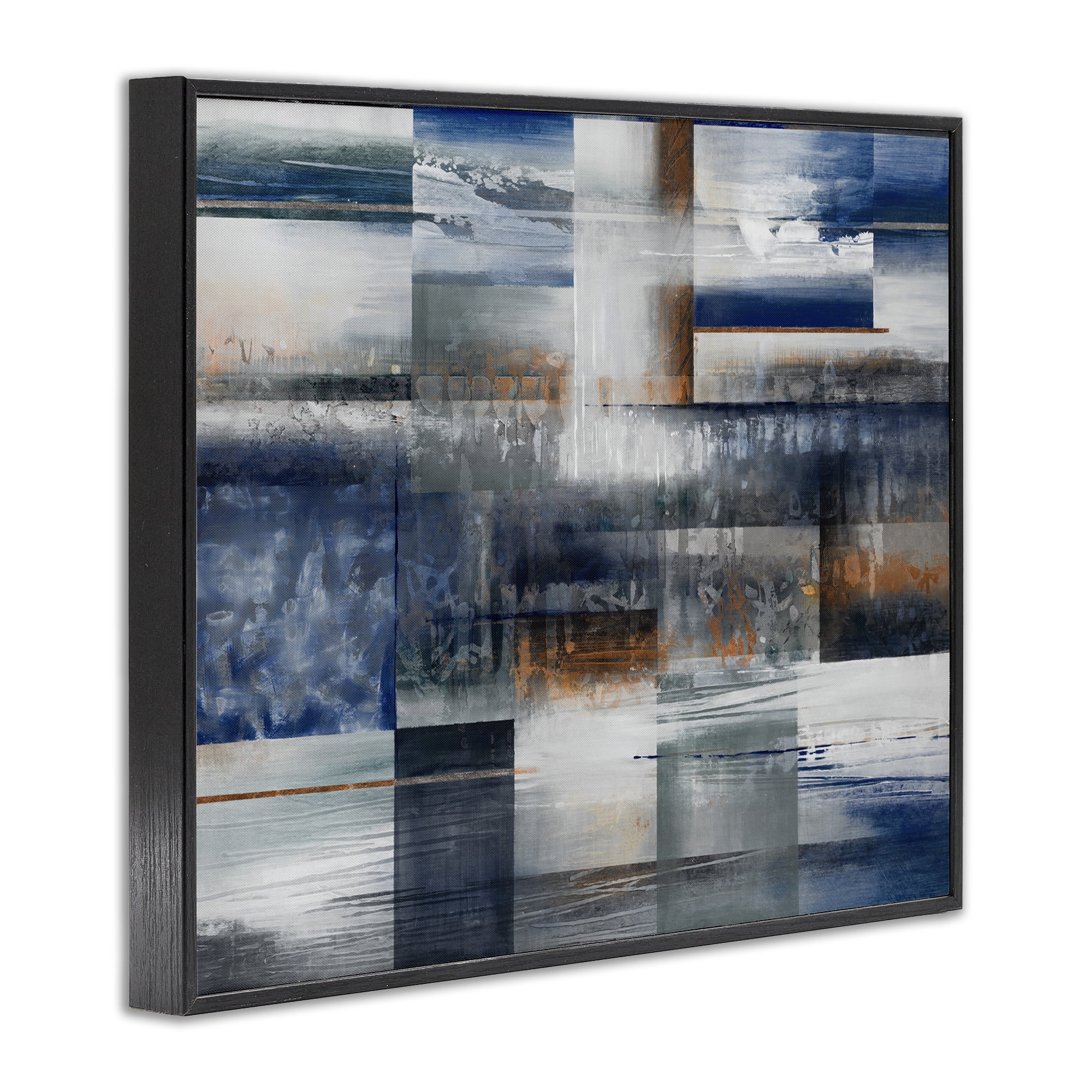 Stupell Industries Nautical & Nature Collage Abstract Painting Black Framed Art Print Wall Art, 20 x 16