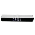 thumbnail image 3 of Altavoz inalámbrico con reloj Bluetooth G12 con diseño de espejo LED, barra de sonido multifunción para PC, color blanco, 3 of 8