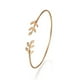thumbnail image 2 of EeaseMX Brazalete de alambre abierto con diseño de rama de olivo, ajustable, para mujer (dorado), 2 of 7